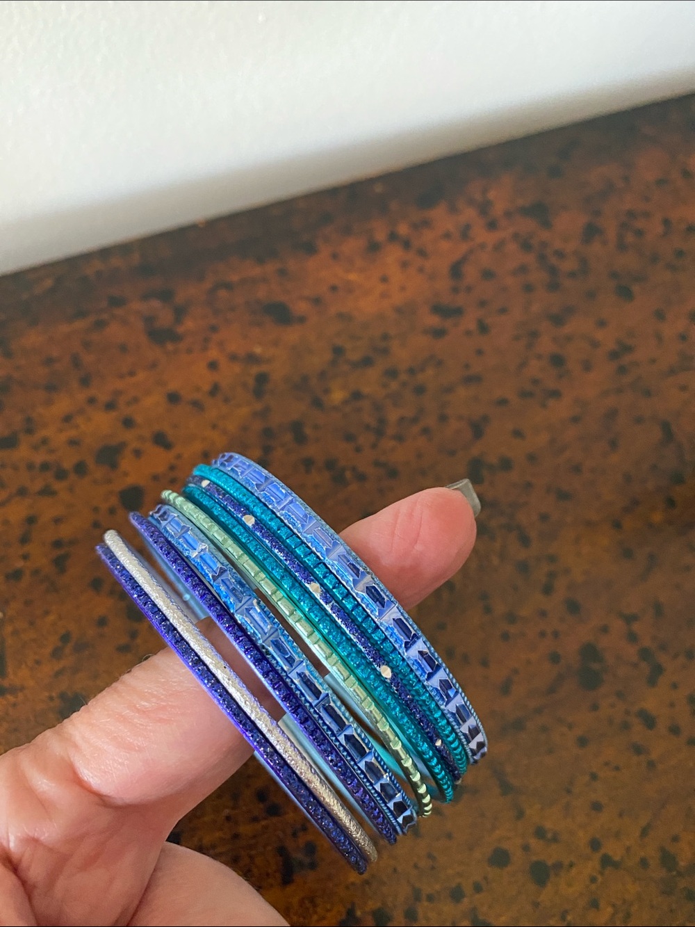 Stackable Blue and Teal Multi-Row Women’s Bracelet Set